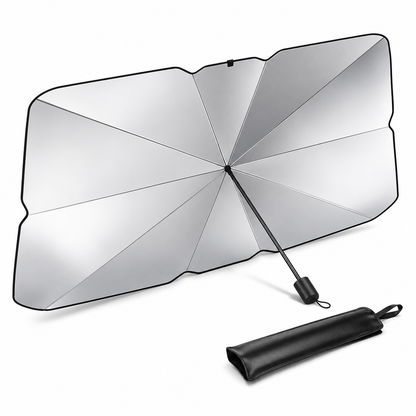 Windshield sunshade package — universal fit, no suction cups needed
