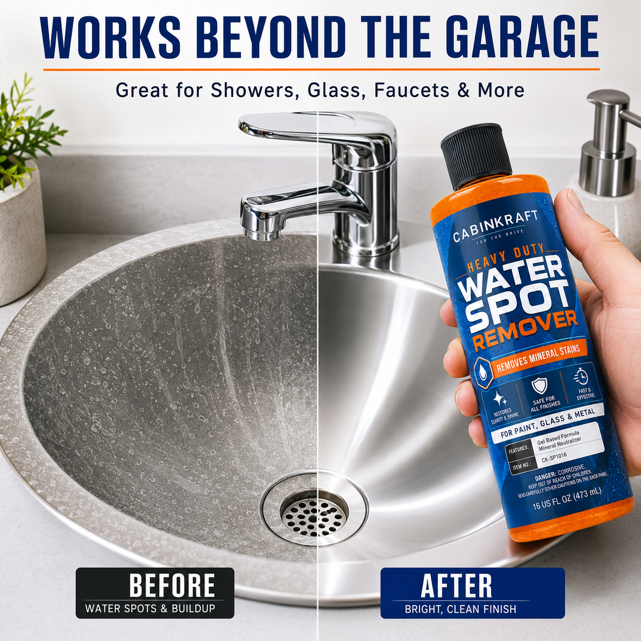 CabinKraft water spot remover 16 oz bottle — heavy-duty formula