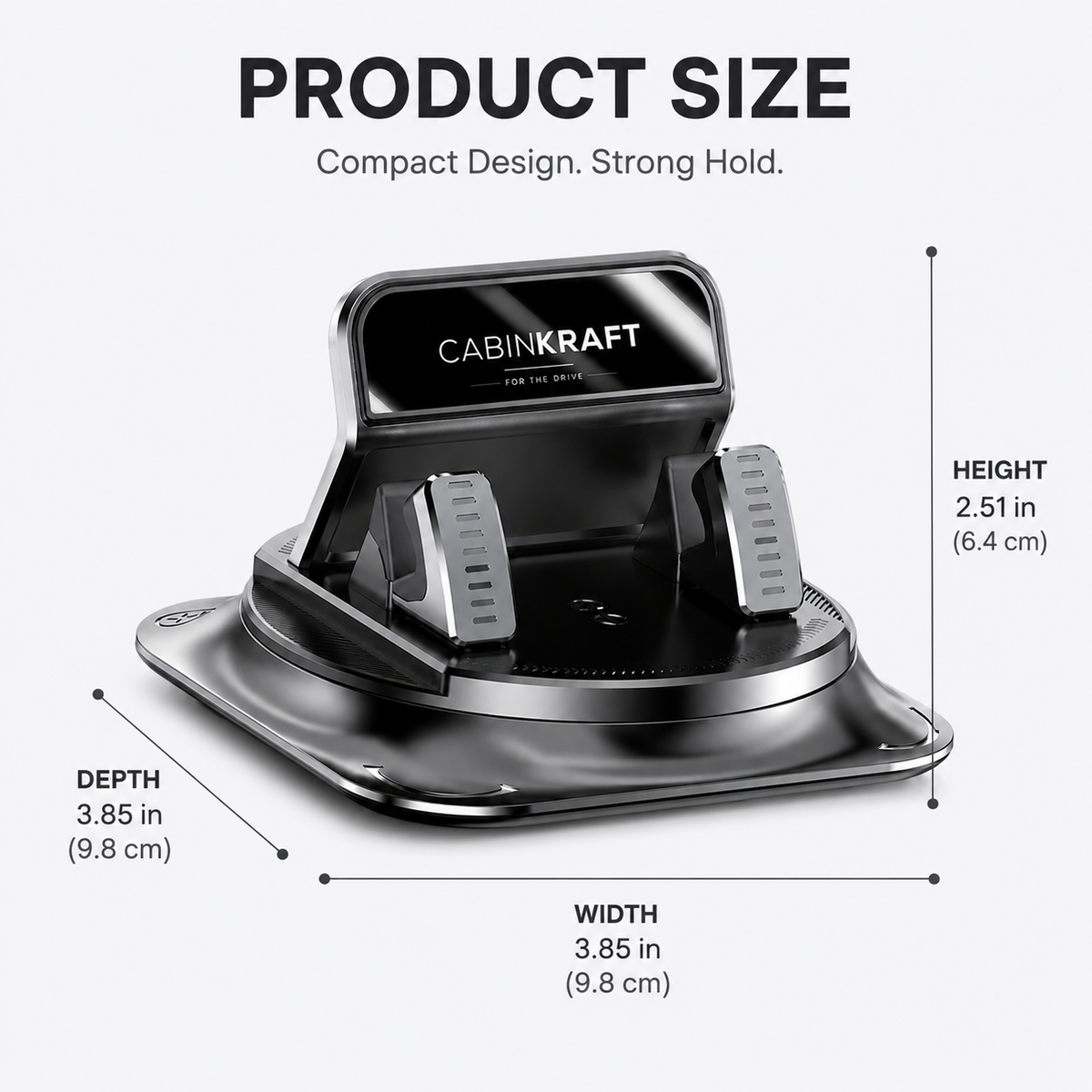 CabinKraft 360° suction cup car phone mount — product overview