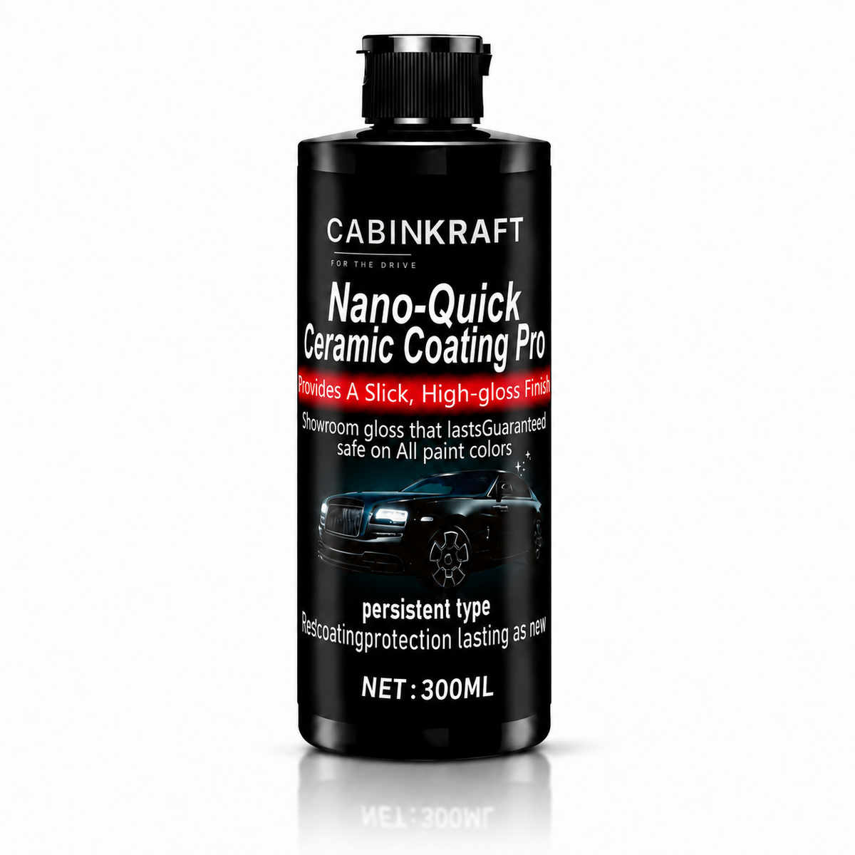 CabinKraft 300ml ceramic coating — label, formula, and coverage area