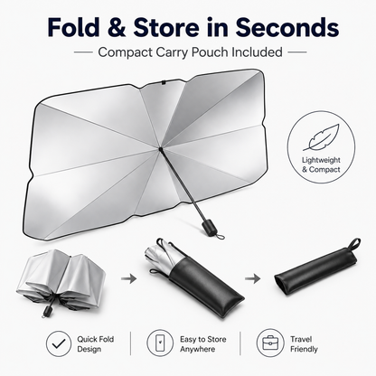 CabinKraft sunshade folding — accordion-fold compact step