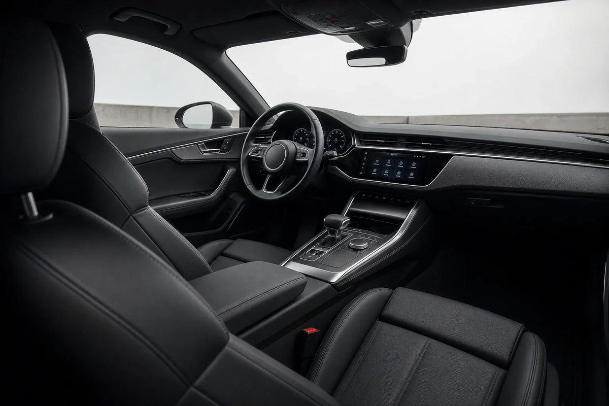 Clean modern car cabin interior for CabinKraft product questions.