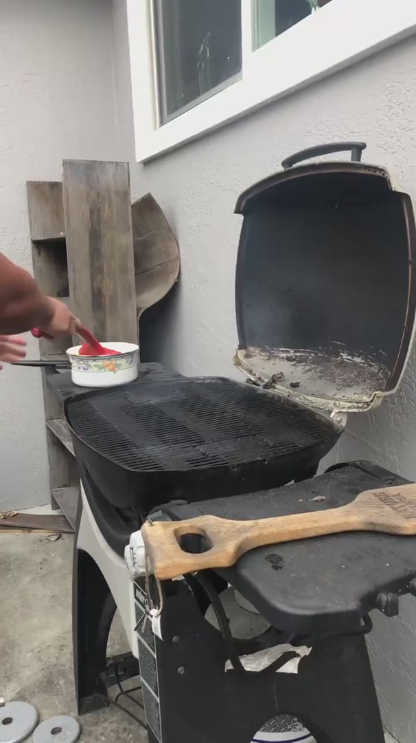 Bristle-free grill cleaning demonstration